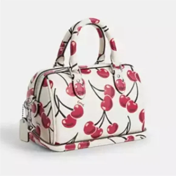 Coach Mini Rowan Crossbody Bag in cherry print. NEW WITH TAGS RETAILS AT 378 - Picture 4 of 13